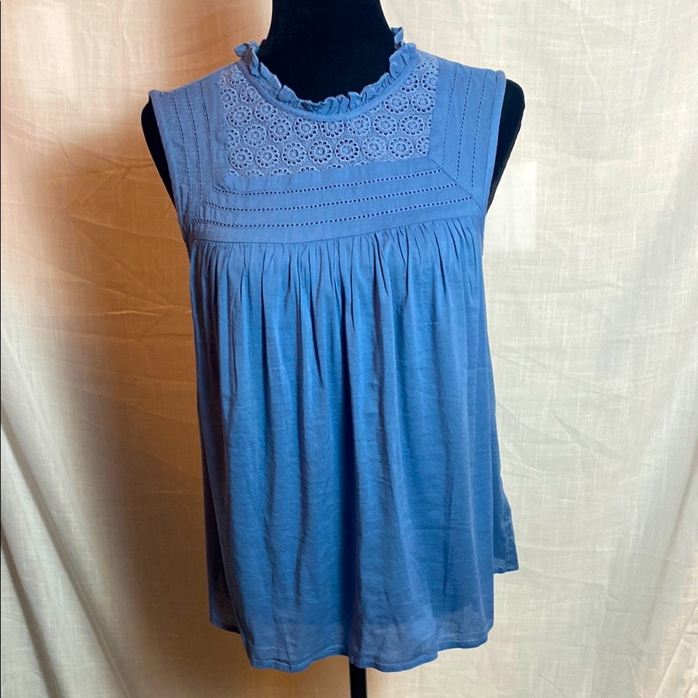 Blue Sleeveless Blouse